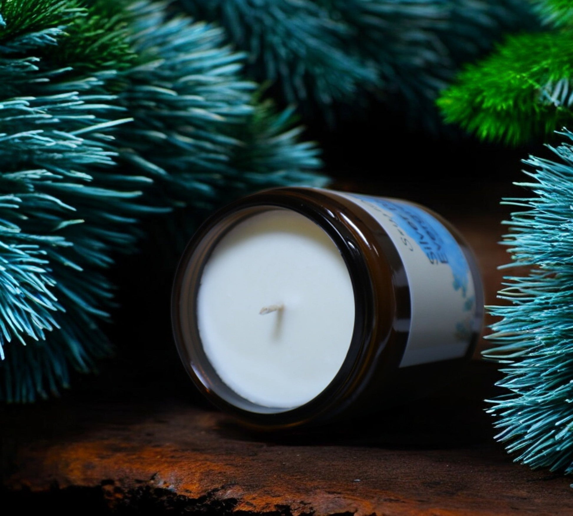 Silver Blue Evergreen Soy Candle - SwizzlDD